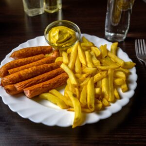 Meniu cârnați prăjiți / Sült kolbász menü / Fried sausages menu